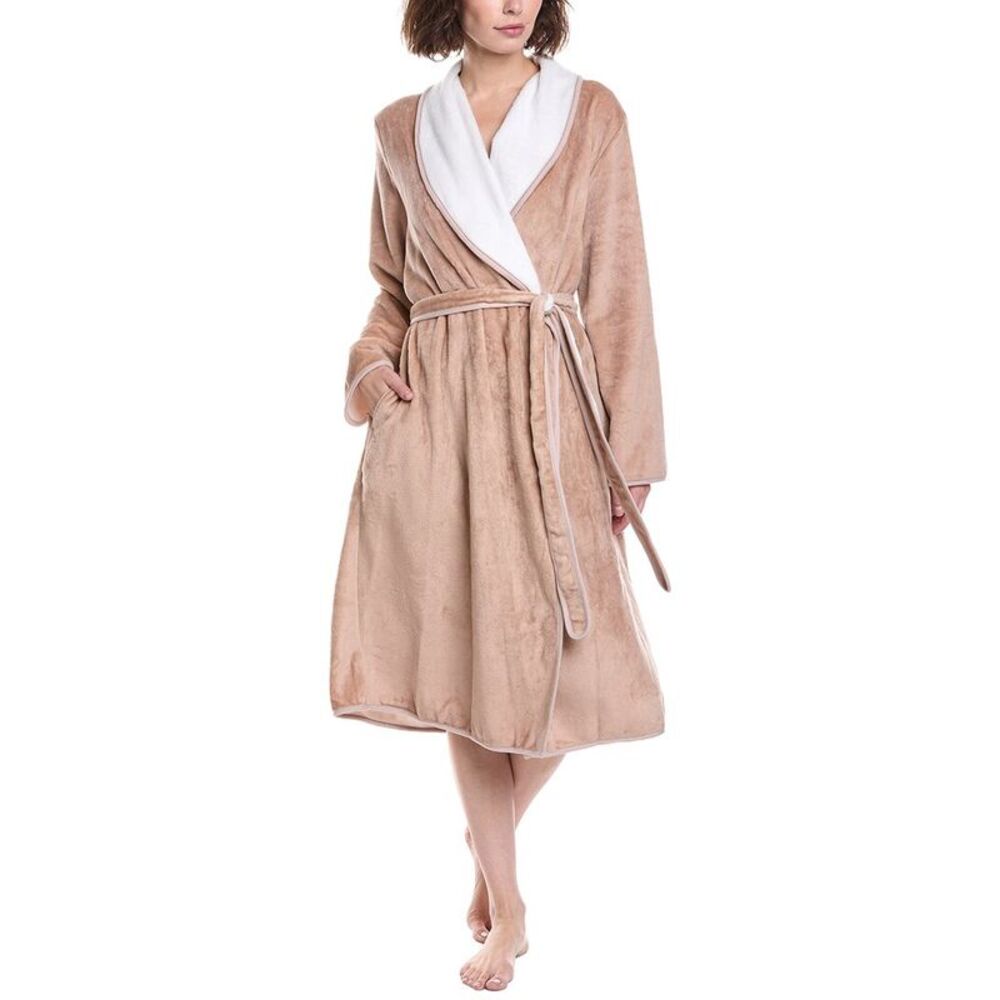 Cuddl Duds Womens  Sleepwear Long Wrap Robe, Brown